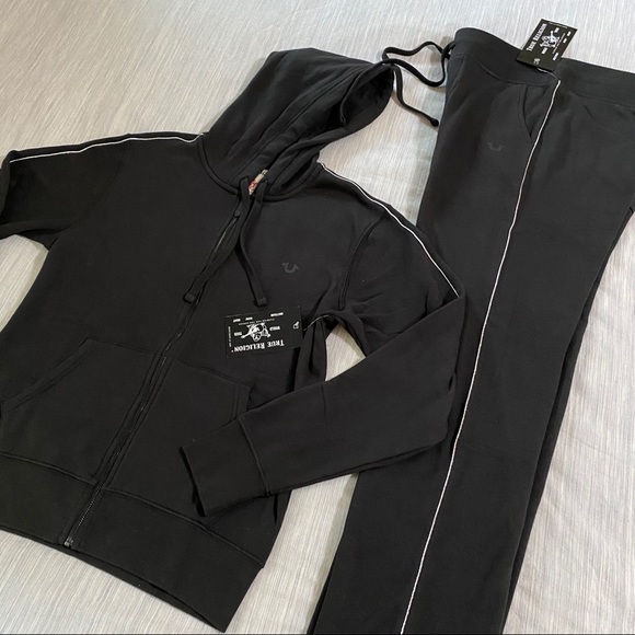 True Religion Shirts True Religion Metallic Stripe Sweatsuit Poshmark
